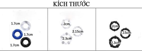 Kích thước vòng đeo dương vật trơn chống xuất tinh sớm XT03