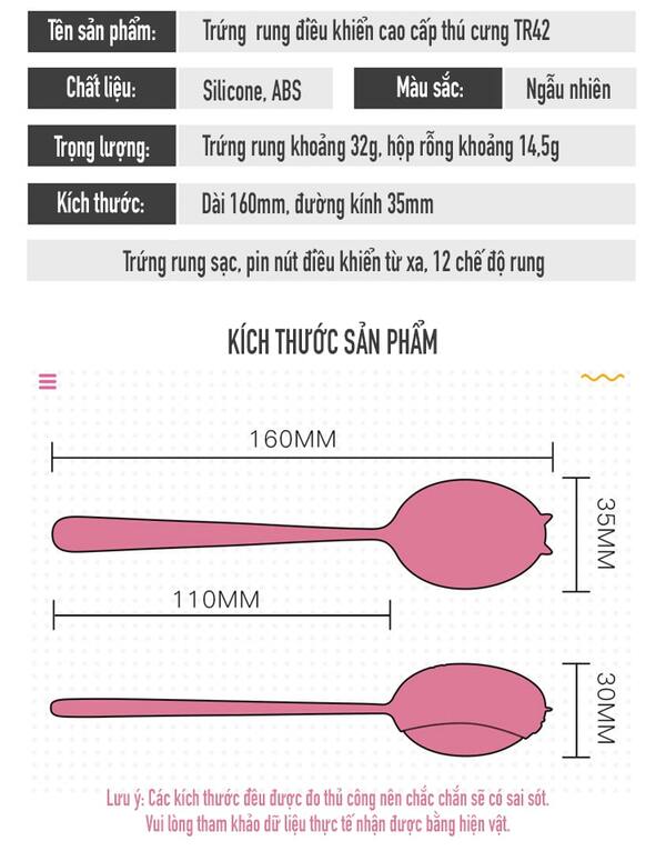 Trứng rung điều khiển từ xa thú cưng TR42 - Hình 15